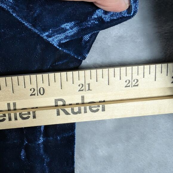 Andree by Unit Open Cardigan Womens Medium Crushed Velvet Blue Floral Embroider - Picture 3 of 10